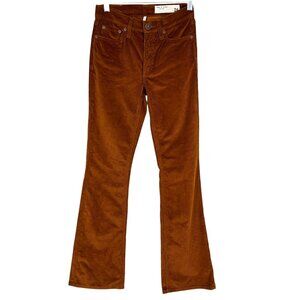 Rag & Bone Peyton Mid Rise Bootcut Pants Corduroy Gold Brown Size 24